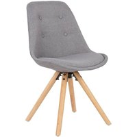 Woltu - 1 Stück Esszimmerstuhl, Sitzfläche aus Leinen, Design Stuhl, Küchenstuhl, Holzgestell, Grau von WOLTU