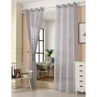 Gardinen transparent mit Ösen Leinenoptik Vorhang Schal Deko Ösenvorhang Halbtransparent Stores Voile Fensterschal Leinenvorhang für Wohnzimmer von WOLTU