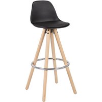 1 x Barhocker 1 Stück Barstuhl aus Kunststoff Holzgestell mit Lehne + Fußstütze Design Stuhl Küchenstuhl optimal Komfort Schwarz - Woltu 1 x Barhocker 1 Stück Barstuhl aus Kunststoff Holzgestell mit Lehne + Fußstütze Design Stuhl Küchenstuhl optimal Komfort Schwarz - Woltu von WOLTU