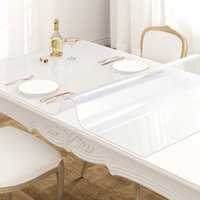 Woltu - 100x200 cm Transparent Tischfolie 1 mm Schutzfolie Folie Abgeschrägte Tischdecke aus pvc Maschinenzuschnitt durchsichtige Schutzfolie von WOLTU