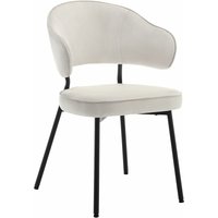 1x Wohnzimmerstuhl Esszimmerstuhl Sitzfläche aus Samt Küchenstuhl Metallbeine für Schminktisch Wohnzimmer Schlafzimmer Küche Creme - Woltu von WOLTU