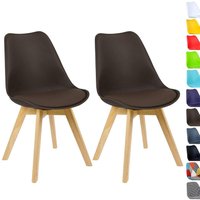 Woltu - 2 x Esszimmerstühle 2er Set Esszimmerstuhl Design Stuhl Küchenstuhl Holz, Braun von WOLTU