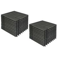 22er-Set wpc Terrassenfliesen Holzoptik Anthrazit, Premium Fliese Terrassendielen Bodenfliese mit klicksystem, Klickfliese Bodenbelag für Terrasse von WOLTU