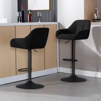 Woltu - 2er Barhocker Barstuhl höhenverstellbar Drehbare Bistrohocker Küchenhocker aus Samtstoff Tresenhocker mit Lehne Fußstütze Chenille Cord von WOLTU