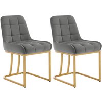 2er Esszimmerstühle Schwingstuhl, Samt Polsterstuhl, Küchenstuhl mit Metallgestell in Bogenform, gepolsterter Stuhl mit Rückenlehne, Wohnzimmerstuhl, 2er Esszimmerstühle Schwingstuhl, Samt Polsterstuhl, Küchenstuhl mit Metallgestell in Bogenform, gepolsterter Stuhl mit Rückenlehne, Wohnzimmerstuhl, von WOLTU
