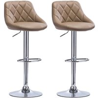 Woltu - Barhocker Tresenhocker, Gute gepolstert, Kunstleder, Höhenverstellbar, Drehbar, 11 Farben, 2 x Hocker, Khaki von WOLTU