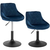 Woltu - 2er-Set Barhocker Sitzhocker Tresenhocker Barsessel Loungesessel Polsterstuhl mit Rückenlehne aus Samt und Metall höhenverstellbar drehbar von WOLTU