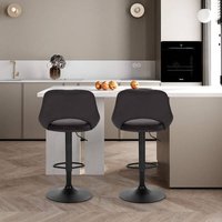 2er-Set Barhocker aus Kunstleder & Metall anthrazit - Woltu 2er-Set Barhocker aus Kunstleder & Metall anthrazit - Woltu von WOLTU