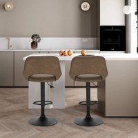 2er-Set Barhocker aus Kunstleder & Metall dunkelbraun - Woltu 2er-Set Barhocker aus Kunstleder & Metall dunkelbraun - Woltu von WOLTU