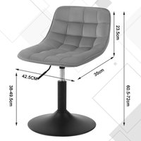 Barhocker 2er Set, Hocker aus Samt 360° Drehstuhl mit Lehne verstellbarer Sitzhocker Stuhl Arbeitshocker Bürohocker Esszimmerstuhl Schminkhocker, von WOLTU