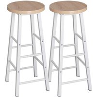 2er-Set Barhocker Bistrohocker Tresenhocker Barstuhl, Gestell aus stabilem Stahl, Stizfläche aus mdf, Hell Eiche - Woltu 2er-Set Barhocker Bistrohocker Tresenhocker Barstuhl, Gestell aus stabilem Stahl, Stizfläche aus mdf, Hell Eiche - Woltu von WOLTU