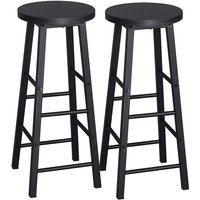 Woltu - 2er-Set Barhocker Bistrohocker Tresenhocker Barstuhl, Gestell aus stabilem Stahl, Stizfläche aus mdf, Schwarz von WOLTU
