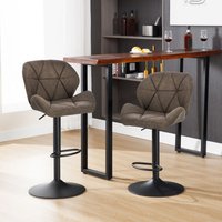 Barhocker 2er Set, Barstuhl Höhenverstellbar, Bistrohocker mit Rückenlehne, höhenverstellbar, 360° Drehbar, Tresenhocker aus Kunstleder, belastbar Barhocker 2er Set, Barstuhl Höhenverstellbar, Bistrohocker mit Rückenlehne, höhenverstellbar, 360° Drehbar, Tresenhocker aus Kunstleder, belastbar von WOLTU