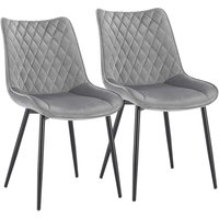 Woltu - Esszimmerstühle 2er Set Küchenstuhl Polsterstuhl Wohnzimmerstuhl Sessel mit Rückenlehne, Sitzfläche aus Samt, Metallbeine, Hellgrau Woltu - Esszimmerstühle 2er Set Küchenstuhl Polsterstuhl Wohnzimmerstuhl Sessel mit Rückenlehne, Sitzfläche aus Samt, Metallbeine, Hellgrau von WOLTU