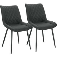 Woltu - 2 x Esszimmerstühle 2er Set Esszimmerstuhl Küchenstuhl Polsterstuhl Design Stuhl mit Rückenlehne, mit Sitzfläche aus Stoffbezug, Gestell aus von WOLTU