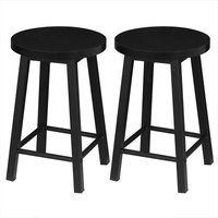 2er Set Esszimmerstühle Küchenstühle Wohnzimmerstühle Küche Stühle aus Metall und Holzwerkstoff für Home und Wohnzimmer, Schwarz - Woltu von WOLTU
