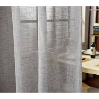 2er-Set Gardine Schlaufenschal transparent Leinenoptik dunkelgrau 140x245 cm - Woltu 2er-Set Gardine Schlaufenschal transparent Leinenoptik dunkelgrau 140x245 cm - Woltu von WOLTU