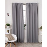 2er Set Gardine blickdicht 250 g/m² mit Kräuselband dunkelgrau 168x229 cm - Woltu 2er Set Gardine blickdicht 250 g/m² mit Kräuselband dunkelgrau 168x229 cm - Woltu von WOLTU