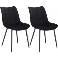 Woltu - Esszimmerstühle 2er Set Küchenstuhl Polsterstuhl Wohnzimmerstuhl Sessel mit Rückenlehne, Sitzfläche aus Samt, Metallbeine, Schwarz Woltu - Esszimmerstühle 2er Set Küchenstuhl Polsterstuhl Wohnzimmerstuhl Sessel mit Rückenlehne, Sitzfläche aus Samt, Metallbeine, Schwarz von WOLTU