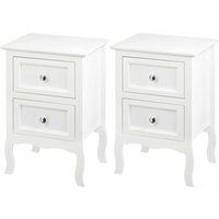 2er Set Nachttisch Nachtschrank Nachtkommode mit 2 Schubladen Barock Kommode Beistelltisch für Schlafzimmer Wohnzimmer aus mdf Weiß - Woltu 2er Set Nachttisch Nachtschrank Nachtkommode mit 2 Schubladen Barock Kommode Beistelltisch für Schlafzimmer Wohnzimmer aus mdf Weiß - Woltu von WOLTU