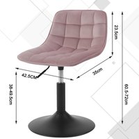 Barhocker 2er Set, Hocker aus Samt 360° Drehstuhl mit Lehne verstellbarer Sitzhocker Stuhl Arbeitshocker Bürohocker Esszimmerstuhl Schminkhocker, von WOLTU