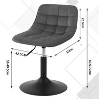 Barhocker 2er Set, Hocker aus Samt 360° Drehstuhl mit Lehne verstellbarer Sitzhocker Stuhl Arbeitshocker Bürohocker Esszimmerstuhl Schminkhocker, von WOLTU