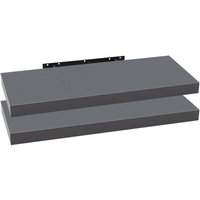 2er Set Wandregal Bücherregal Deko Wandablagen mdf Holz Hängeregal dunkelgrau 110x22.9x3.8cm - Woltu 2er Set Wandregal Bücherregal Deko Wandablagen mdf Holz Hängeregal dunkelgrau 110x22.9x3.8cm - Woltu von WOLTU