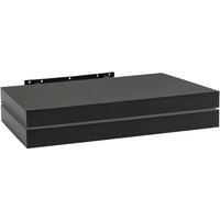 2er Set Wandregal Bücherregal Deko Wandablagen mdf Holz Hängeregal schwarz 50x22.9x3.8cm - schwarz - Woltu von WOLTU