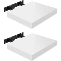 2er-Set Wandregal Wandboard freischwebend Schweberegal Holz Board weiß 25x22.9x3.8cm - Woltu 2er-Set Wandregal Wandboard freischwebend Schweberegal Holz Board weiß 25x22.9x3.8cm - Woltu von WOLTU