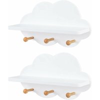 2er Set Wolkenregal mit Haken Wandregale Schweberegal Hängeregal Wanddeko Weiß für Kinderzimmer Deko - Woltu 2er Set Wolkenregal mit Haken Wandregale Schweberegal Hängeregal Wanddeko Weiß für Kinderzimmer Deko - Woltu von WOLTU