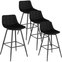 4er Set Barhocker Barstuhl Hocker Tresenhocker Bistrohocker Design Stuhl Samt Metall Schwarz - Woltu 4er Set Barhocker Barstuhl Hocker Tresenhocker Bistrohocker Design Stuhl Samt Metall Schwarz - Woltu von WOLTU