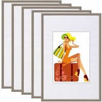 5er Set Bilderrahmen Kunststoff New Lifestyle stahl 15x20cm - stahl - Woltu von WOLTU