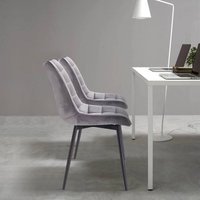 6 x Esszimmerstühle 6er Set Esszimmerstuhl Küchenstuhl Polsterstuhl Design Stuhl mit Rückenlehne, mit Sitzfläche aus Samt, Gestell aus Metall, von WOLTU