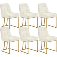 6er Esszimmerstühle Schwingstuhl, Samt Polsterstuhl, Küchenstuhl mit Metallgestell in Bogenform, gepolsterter Stuhl mit Rückenlehne, Wohnzimmerstuhl, von WOLTU