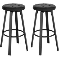 Woltu - Barhocker 2er Set, mit drehbarem Sitz, gepolsterer Hocker mit Kunstleder-Bezug, 120 kg belastbar anthrazit von WOLTU