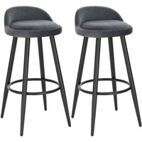 Woltu - Barhocker 2er Set Barstuhl Hocker Tresenhocker Bistrohocker Designer Hocker mit Lehne und Fußstütze aus Samt & Metall, Dunkelgrau Woltu - Barhocker 2er Set Barstuhl Hocker Tresenhocker Bistrohocker Designer Hocker mit Lehne und Fußstütze aus Samt & Metall, Dunkelgrau von WOLTU
