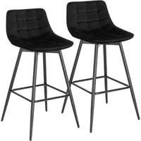 Barhocker 2er Set Designer Barstuhl Hocker Tresenhocker Bistrohocker mit Fußstütze Samt Metall Schwarz - Woltu Barhocker 2er Set Designer Barstuhl Hocker Tresenhocker Bistrohocker mit Fußstütze Samt Metall Schwarz - Woltu von WOLTU