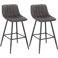 Barhocker 2er Set Designer Barstuhl Hocker Tresenhocker Bistrohocker mit Fußstütze Sitzfläche aus Samt Schwarze Beine Dunkelgrau - Woltu Barhocker 2er Set Designer Barstuhl Hocker Tresenhocker Bistrohocker mit Fußstütze Sitzfläche aus Samt Schwarze Beine Dunkelgrau - Woltu von WOLTU