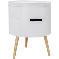 Beistelltisch Nachttisch Nachtkommode Nachtschrank Sofatisch, mit Stauraum, mit Beinen, Holz, mdf, Weiß, 38x38x49cm(BxTxH) - Woltu von WOLTU