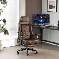 Bürostuhl Ergonomischer Gaming Stuhl Schreibtischstuhl mit adaptiver Lendenwirbelstütze, hochdichtem Formschaum, Fußstütze Armlehnen, 150 kg von WOLTU