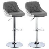 Design 2 farbig Barhocker mit Griff , 2er Set , stufenlose Höhenverstellung , verchromter Stahl , Antirutschgummi , pflegeleichter Kunstleder , gut von WOLTU