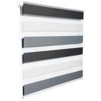 Woltu - Doppelrollo Klemmfix ohne Bohren, Duo Rollo Zebrarollo Fensterrollo Klemmrollo Seitenzugrollo Easyfix lichtdurchlässig und verdunkelnd Rollos von WOLTU