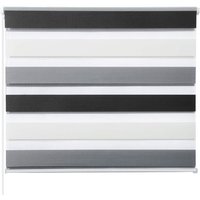 Doppelrollo Klemmfix ohne Bohren, Duo Rollo Zebrarollo Fensterrollo Klemmrollo Seitenzugrollo Easyfix lichtdurchlässig und verdunkelnd Rollos für von WOLTU