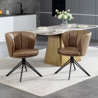 Esszimmerstühle 2er Set, Küchenstühle 360° Drehbar, ergonomisch Wohnzimmerstuhl mit Armlehne, Polsterstuhl aus Kunstleder, 150 kg belastbar, Esszimmerstühle 2er Set, Küchenstühle 360° Drehbar, ergonomisch Wohnzimmerstuhl mit Armlehne, Polsterstuhl aus Kunstleder, 150 kg belastbar, von WOLTU
