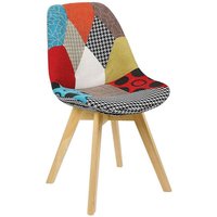 Esszimmerstuhl 1 Stück Design Stuhl Leinen Küchenstuhl Holz mehrfarbig - Woltu von WOLTU
