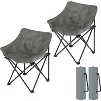 Faltbar Campingstuhl 2er Set, kompakter Angelstuhl bis 120kg, Tragbare Strandstuhl Picknickstuhl mit Tragetasche, aus Wildlederimitat Oxford-Gewebe, von WOLTU