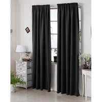 Thermovorhang kälteschutz Verdunklungsvorhang Blickdicht mit Kräuselband für Schiene, 250g/m² Schwere Wärmeisolierende Vorhänge Gardinen Wohnzimmer von WOLTU