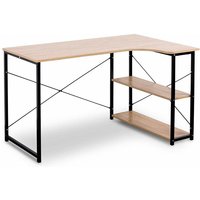 Woltu - Schreibtisch Computertisch Büromöbel pc Tisch Bürotisch Arbeitstisch aus Holz und Stahl, mit Ablage, ca. 120x74x71,5 cm, natur - natur von WOLTU
