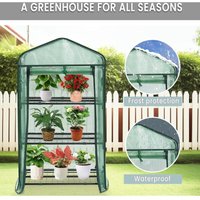 Gewächshaus 69x125x49 cm Foliengewächshaus Tomatengewächshaus Anlehngewächshaus mit 3 Ablagen Grün platzsparend - Woltu Gewächshaus 69x125x49 cm Foliengewächshaus Tomatengewächshaus Anlehngewächshaus mit 3 Ablagen Grün platzsparend - Woltu von WOLTU