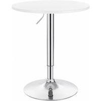 Woltu - Bartisch höhenverstellbarer Tisch 68-88 cm, multifunktionaler Partytisch aus mdf Metall, Weiß von WOLTU